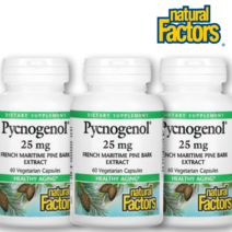 내추럴팩터스 호팍사 피크노제놀 25mg 베지 캡슐 60정 3팩 소나무껍질 피크노제놀-프랑스해안송껍질추출물, 1개, 기본