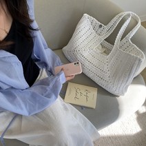 DIY코바늘가방뜨기 빅백 네트백뜨기 쇼퍼백만들기 패키지, 스톤화이트
