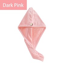 목욕 타월 목욕 모자 빠른 목욕 가운 테리 헤어 빠른 건조기 타월 레이디 욕실 여성 모자 터번 마이크로 화이버 수건, 다크 핑크, 25x65cm, 1개, 다크 핑크