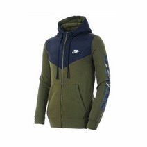 나이키 [NIKE] 기모 JUST DO IT 후드집업 CJ4552-395 블랙/카키투톤