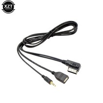 차량용어댑터 자동차소켓3.5mm AUX 오디오 케이블 음악 MDI AMI MMI 인터페이스 USB + 충전기 아우디 A6L, 한개옵션0