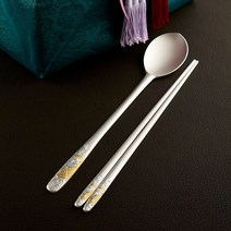 한국도자기리빙 잉어 조각 금부 예단 은수저()금부잉어 은수저, 2벌세트