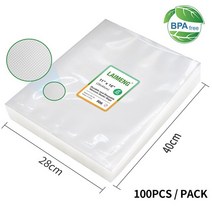 고성능 LAIMENG 식품 포장용 진공 50 봉지 Vac Sealer So미국 Vide Vaccume 포장기 P105 용 Pre-Cut 보관 가방, [09] 100개28-40cm