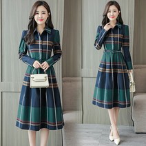 체크셔츠원피스 긴 소매 691520198