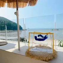 Seon Hyang 선향 비치백 방수 투명 여행용 수영장 가방 블루 레드 비닐 PVC