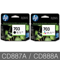 정품 HP703 CD887AA 검정 CD888AA 컬러/F735/D730/K109A, CD888AA (No.703.컬러)