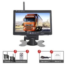 트럭후방카메라 무선 7 인치 자동차 모니터 화면 트럭 버스 rv 트레일러 굴삭기 후면보기 이미지 12v 24v 디스플레이 후면보기 카메라 85, 2 카메라