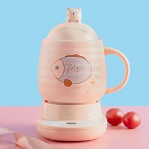 약탕기 가정용 업소용 한약 도자기 중탕기 대용량 홍삼 달임기 전기 탕약기 220V 800ML 미니 전기 스튜 컵, 04 Pink Cat