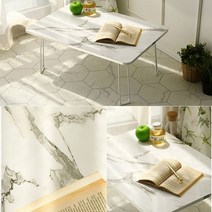 박세리 마블 미니 접이식 집들이 손님 예쁜 큰상 식탁 밥상 화이트 거실 테이블 직교자상, 마블블랙