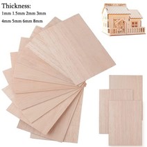나무 공예 장식 경량 보드 모델 건축 교육용 발사 우드 개, 15.5pcs - 300x100x1.5mm