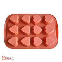 이홈베이킹 실리콘몰드 주름하트 12구, 랜덤 발송, 1개