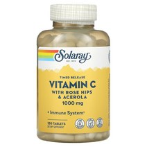 솔라레이 서방형 비타민C 로즈힙 및 아세로라 함유 1 000mg 250정, 100 개