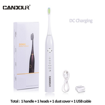 CANDOR CD-5166 음파 칫솔 성인용 자동 전동 칫솔 충전식 8 헤드 교체 IPX8 칫솔, 협력사, DDC5166W
