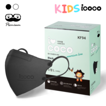 아이코코 황사방역용 마스크 소형 L KF94, 1개입, 100개, 블랙