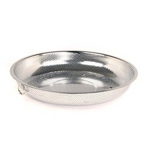 퀸센스 국내산 304스텐재질 소쿠리 건지기 채망 거름망 채반 31cm, 실버