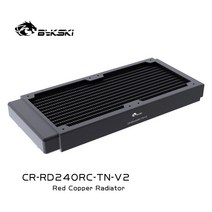 공냉 cpu 저소음 쿨러 수냉식열교환기 Bykski 240mm 구리 라디에이터 약 30mm 두꺼운 컴퓨터 수냉식 12cm PC 팬 용 액체 방열판 CR RD240RC TN V2, CR-RD240RC-TN-V2, 240mm 30 두께