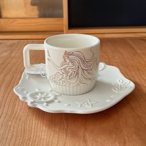 스타벅스 중국 2022 애니버서리MD 인어여신 도안 세라믹 머그컵 225ml 차받침 소서 세트