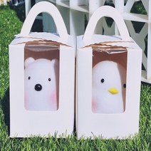 (무드등+다용도스펀지) 어린이집 유치원 생일 선물 생일 답례품 선물 간식 과자 구디백 포장 단체 양말 문구 학용품 장난감, 큐티베어, 옐로우버드, 6.스티커필요없음