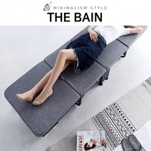 [아솔플러스] 더바인 린렌 프리미엄 4단 접이식 침대 안락한 매트리스 각도조절 싱글 간이침대, 더바인 린넨 접이식침대/그레이