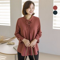 네브 리본끈 진주 블라우스