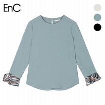 이엔씨 (EnC) 소매포인트 러플 블라우스(ENBA83861O)