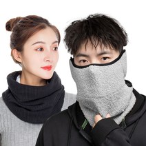 겨울 방한 넥워머 2종 세트 남녀공용, 테디모 뽀글이 마스크 그레이, 테디모 뽀글이 마스크 블랙