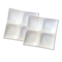 프로방스 정사각 4절 나눔접시 대 2개