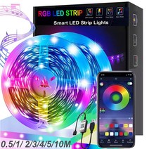 LED RGB 스트립 APP 스마트 제어 홈PC방 컴퓨터 인테리어 간접 동기화 줄조명 세트