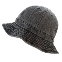The Hat Depot 100% 면 긴 챙 깊은 테니스 패커블 여름 패션 버켓 모자 2. - 블랙 데님 Large-X-Large