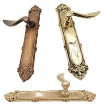 철물전 황동 주물 손잡이 유럽풍 판손잡이 엔틱 중문 출입문 가구 손잡이, 착색 우측