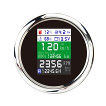 GPS HUD 오토바이 요트 주행 거리계용 GPS 안테나가 있는 속도계 조정 가능한 여행 ODO COG 전압계 9-32V, 02 6 in 1 BS