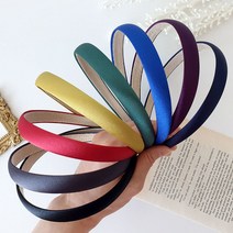심플 편한 안아픈 공단 파스텔 새틴 얇은 넓은 무지 머리띠 헤어밴드