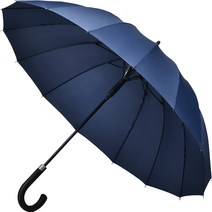[Amazon 브랜드] Muslish 우산 남성 16 개 뼈 신사 우산 점프 우산 큰 원터치 튼튼한 테프론 가공 초 발수 장마 대책 수납 파우치 첨부 1 년보 (블루)