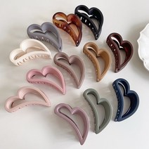 아이유 하트 집게핀 무광 팔레트 업스타일 올림 긴 단발 머리 헤어핀 21color, 21-그라:그레이