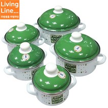 Living elo 고급 법랑냄비 5종세트 양수냄비 14+16+18+20+24cm 인덕션 범랑 냄비, 대표상품, [ 1개 ]