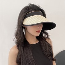 여성 여름 모자 패션 썬캡 가볍고 시원한 야외 모자 해빛 차단하는 밀짚 모자 접이식모자