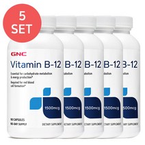 GNC [5개 SET] 비타민 B12 1500mcg 90정 (캡슐) Vitamin B-12 90caps, 1