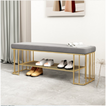 현관벤치의자 골드철제 현관의자 벤치소파, 그레이60