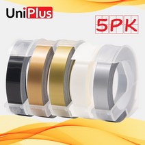 이유식라벨기 이름표라벨기 UniPlus-멀티 컬러 라벨 테이프 5pk Motex E101 메이커 호환 가능 Dymo 3D, 01 5PK