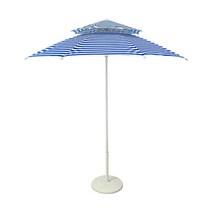 파라솔 피크닉 줄무늬 단가라 국산 중형 소형 정원 캠핑 피크닉 옥상 카페 그늘막 테라스, 블루