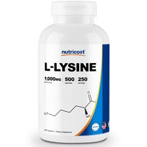 뉴트리코스트 L 라이신 500캡슐 1개 1서빙 1 000mg 250회분 L-Lysine Capsules [500 MG] [500 CAPS], 500g