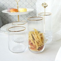[천삼백케이] [베가] 링클 골드 유리컵 -로우, 단품