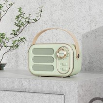 SDpure 레트로 블루투스 스피커 클래식 음악 플레이어 사운드 스테레오 휴대용 장식 미니 여행, 푸른 풀