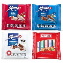 독일직구 MINOR MUNZ 초콜릿 배리어 세트 초콜릿 바 20개 추가 우유 5개 클래식 5개 우유 5개 화이트 초콜릿 5개 스위스의 프뤼겔리 가지 프랄린, 상세참조, 수량