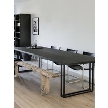 노르빅 회의용테이블 크리에이션 수신 철예 워크벤치 식탁세트 블랙, T10-300x100x75 나무판 5 센티미터