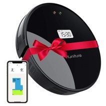 Honiture Q5 로봇 청소기 Wi-fi 접속 앱 대응 자동 충전 LCD 디스플레이 600ml의 더스트 용기 350ml 전기 제어 물 탱크 2000Pa 강력 청소 일본어 음성 대응 일본어 취급 설명서 첨부 블랙