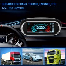 타코메타 타코미터 RU 자동차 게이지 자동 디지털 LCD 12V 9999 rpm 미터 오토바이 디젤 선외 모터 범용, 한개옵션0