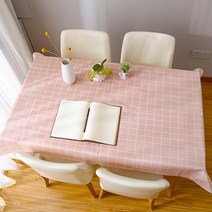 화사한 방수 식탁보 테이블보 플리마켓테이블보, 핑크