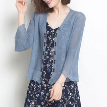 WHYY 여자 여름 가디건 단추 빅사이즈 나팔소매 얇은 카디건 307