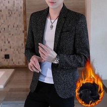 남성콤비자켓 남자블레이저 헤링본자켓 마이 모직 기모 체크 트렌디한
